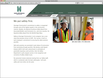 Hourigan Construction interior page